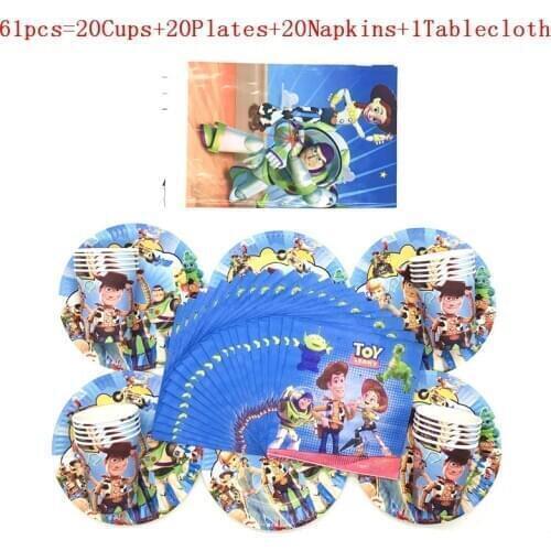 Disney Cartoon Toy Story Theme Boys Baby Shower Party Decoration Paper Napkins Table Cloth Cups Plates Birthday Party Supplies