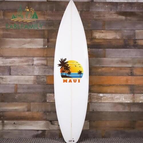EARLFAMILY 30cm x 29.1cm for MAUI Hawaii Logo Vinyl Car Stickers Scratch-proof Waterproof Decal for Vehicle Car Door Surfboard