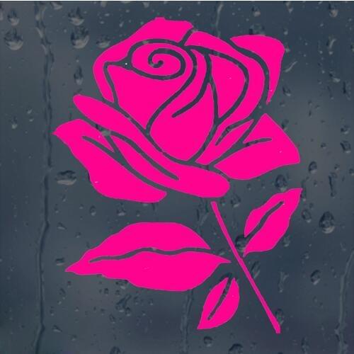 Lovely Flower Rosy Red Car Decal Vinyl Sticker For Window Bumper 20 Colour Choice