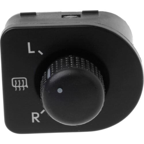 Exterior Side Mirror Adjust Knob Heater Switch Replacement For Golf Jetta MK4 1J1959565F Black