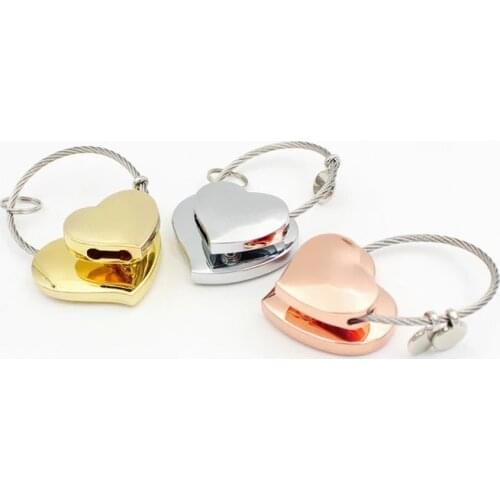 High quality heart keychain cute key chain for women steel wire keychain key ring creative portachiavi chaveiro bag charm