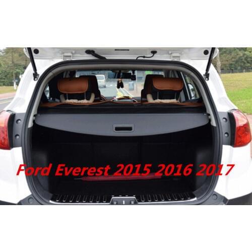 Car Rear Trunk Security Shield Cargo Cover For Ford Everest 2015 2016 2017 High Qualit (Black Beige)