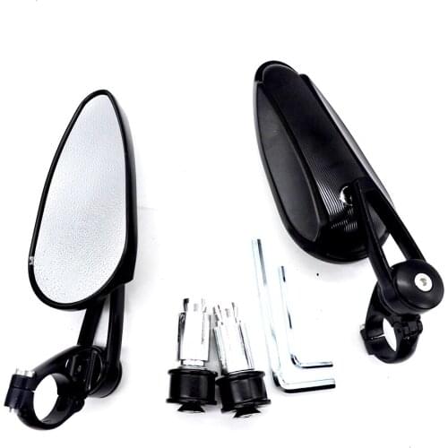 1 Pair 7/8" Universal Motorcycle Aluminum Rear View Black Handle Bar End Side Rearview Mirrors Motorcycle Accessories