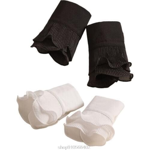 Detachable Shirt Pleated Flare Sleeve False Cuffs Solid Color Pleated Women Clothing Accessory O28 20 Dropshipping