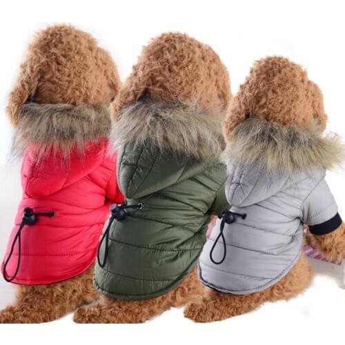 Winter Warm Small Dog Clothes Pet Dog Coat For Chihuahua Soft Fur Hood Puppy Jacket Clothing for Chihuahua Small Large Dogs