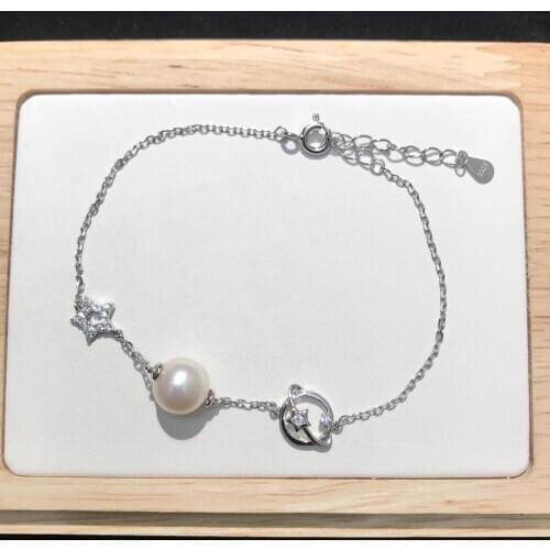 Star Planet 925 Sterling Silver Bracelet Settings Findings Mountings Base Parts Bangle for Crystal Agate Pearls Jade Coral Beads