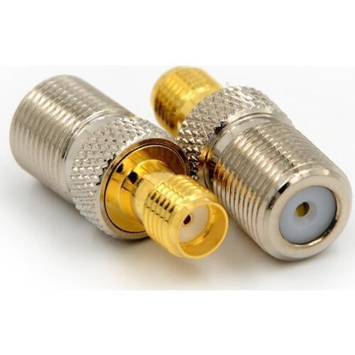 1pcs Female F Type Jack To SMA Female Plug Straight RF Coax Adapter F To SMA Convertor F Female to SMA Female Connector