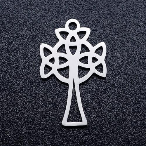 10pcs/lot Blessing Cross DIY Jewelry Charms Wholesale 100% Stainless Steel Finding Charm Supplies Never Tarnish Pendants