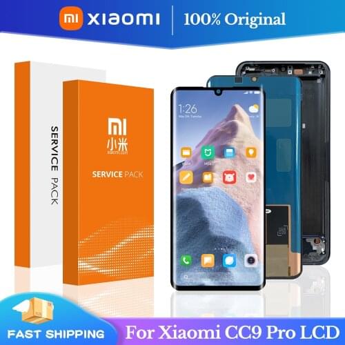 100% Original 6.47" Dispaly with frame for XiaoMi Mi Note 10 Note 10 Pro Display Mi CC9 Pro Touch Screen Digitizer Repair Parts