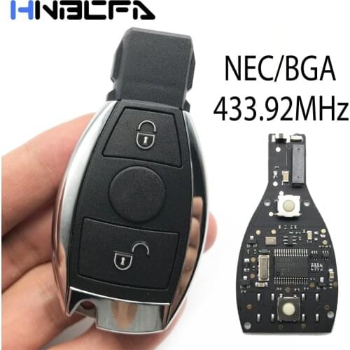 2 Buttons Remote Smart Car Key Fob Case with 433.92MHz For Mercedes BENZ 2000+ with NEC&BGA Key Shell Replacement Case