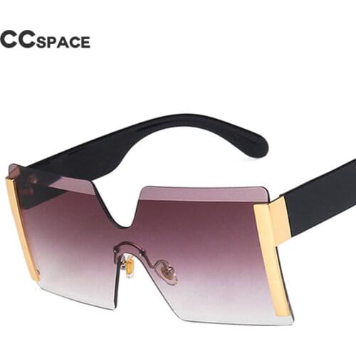 49548 Oversized Rimless Square Sunglasses Fashion Men Women Shades UV400 Vintage Glasses