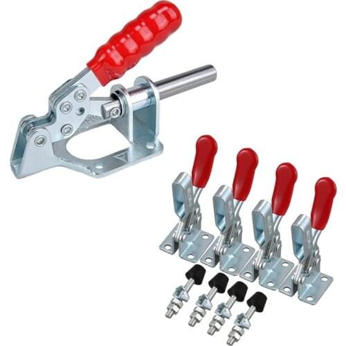 5 Pcs Hand Tool: 1 Pcs 302FM Toggle Push Pull Type Clamp & 4 Pcs 201B Antislip Red Horizontal Clamp