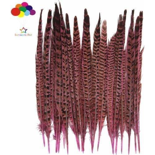 Pheasant tail Feather dyed pink 10-14 inch/25-35cm 100pcs carnival Diy mask headress costume cafts Accessories