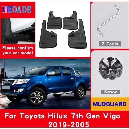 Car Fender Mud Flaps For Toyota Hilux 7th Gen Vigo 2019-2005 Mudguards Splash Guards Fender Mudflaps Car Fender Accessories