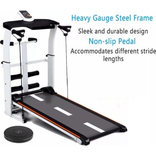 Treadmill Foldable Soft Running Belt with Shock Absorption Multi-function Silent Walking Machine Height Adjustable Indoor