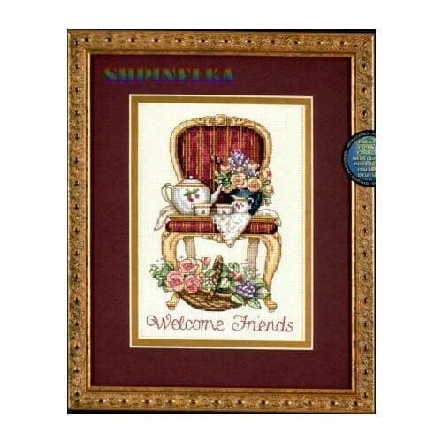 FREE delivery hot sell Top Quality counted cross stitch kit afternoon tea time welcome friend Dim 6954