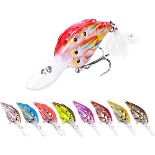 1 Piece Crazy Fish Group Crankbait Fishing Lure 7.5cm 8.8g Artificial Hard Bait Crank Bait Wobbler Bass Pike Musky Fish Lure