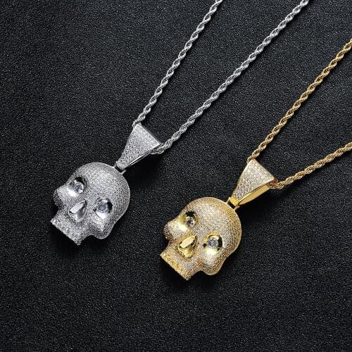 Hip Hop AAA CZ Zircon Paved Bling Iced Out Scorpion Gorilla Goat Dollar Money Bag Skull Pendants Necklace for Men Rapper Jewelry