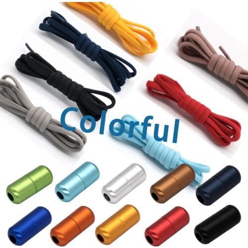 New Elastic Shoe Laces Round No Tie Shoelaces for Kids and Adult Shoelace for Sneakers Quick Lazy Laces Colorful Capsule Buckle