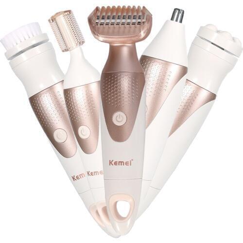 5 In 1 Women Epilator Electric Hair Removal Machine Female Shaver Hair Remover Lady Shaving Trimmer Bikini Legs Body Depilatory