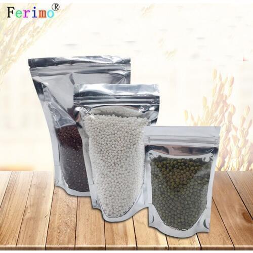 Ferimo 100pcs Aluminized yin and yang bone bag storage bag aluminum foil self-supporting bags aluminized sealing bag