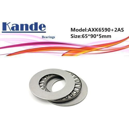 AXK6590 + 2AS 1PC Thrust Needle Roller Bearing With Two AS6590 Washers 65*90*5 mm Plane Thrust Needle Roller Bearing