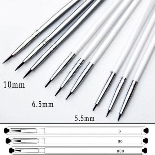 No. 000 Superfine Hand-painted Hook Line Pen Stroke Pen Gouache Digital Oil Brush Fine Brush Painting Tool Brush Nail Supplies
