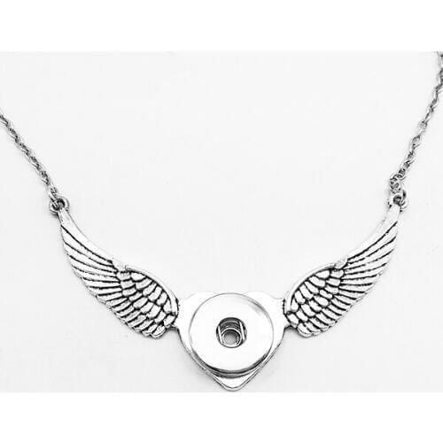 Wings love snap button jewelry wings pendant Necklace NC678 (fit 18mm snaps)