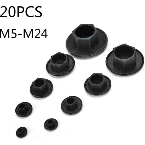 20PCS Black Hex Socket Allen Bolt Screw Nut Hexagon Head Cover Cap Protector Fasteners Screws Covers Caps M5-M24