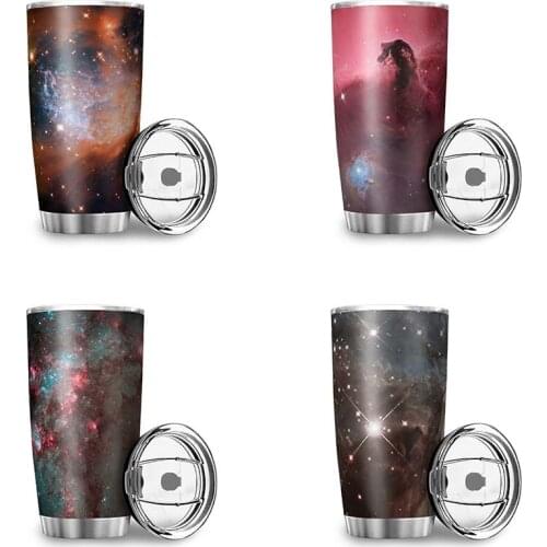 1pc 600ML Stainless Steel Thermal Bottle Starry Sky Art Water Bottle Cup Vacuum Insulated Bottle With Portable Custom Water Cup