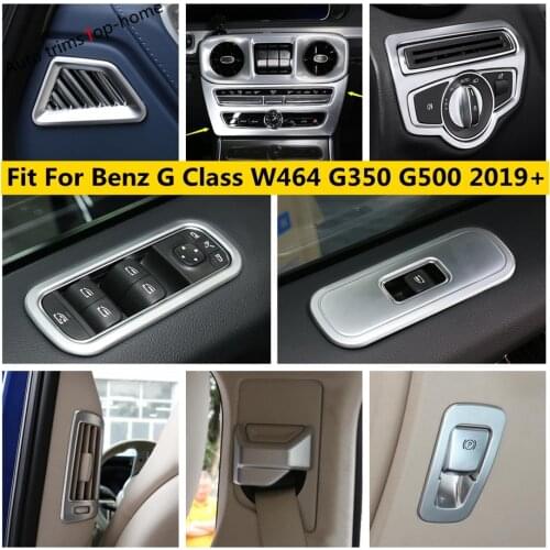 Matte ABS Head Light Lamp Button Panel / Belt Buckle Cover Trim Accessories For Mercedes-Benz G Class W464 G350 G500 2019 - 2021