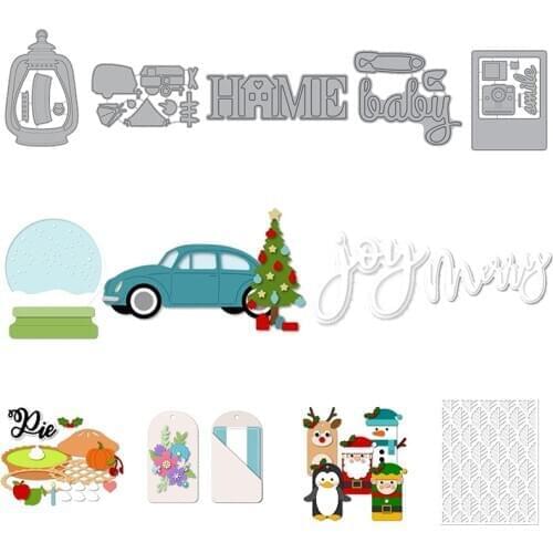 Christmas Tree Reindeer Penguin Camera Metal Cutting Dies For Scrapbooking Craft Die Cut Card Making Embossing Stencil