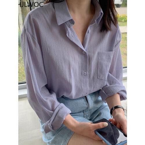 Cute Purple Tops Blusas Japanese Style Girls Chic Korea Design Womens Boyfriend Loose Plus Size Single Breasted Button Shirts