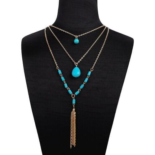 Bohemian vintage style multi-layer Necklace fringe sweater chain wholesale manufacturers