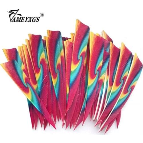 50pcs Archery 4inch Arrow Fletches Natural Turkey Feather Right Wing Arrow Feathers For Outdoor Bow Hunting Shooting Accessories