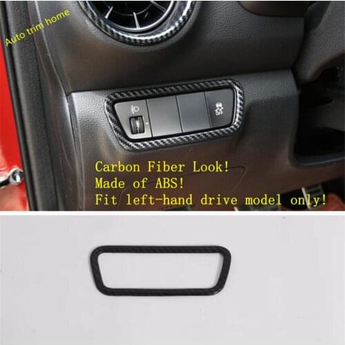 Head Lights Headlamp Switch Button Cover Trim Fit For Kia Forte / Cerato / K3 2019 2020 2021 Auto Accessorie Carbon Fiber ABS