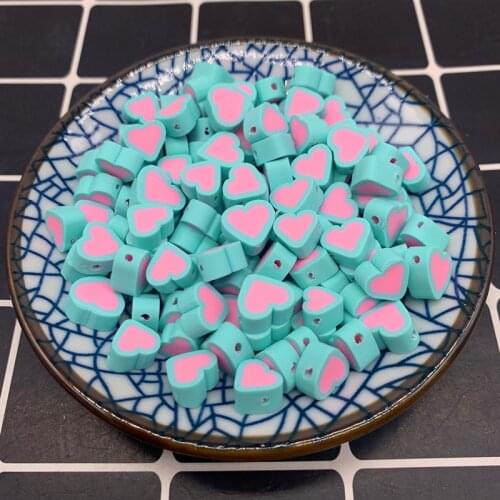 New 30pcs10mm Love Beads Polymer Clay Spacer Loose Beads For Jewelry Making DIY Handmade Jewelry Crafts#03