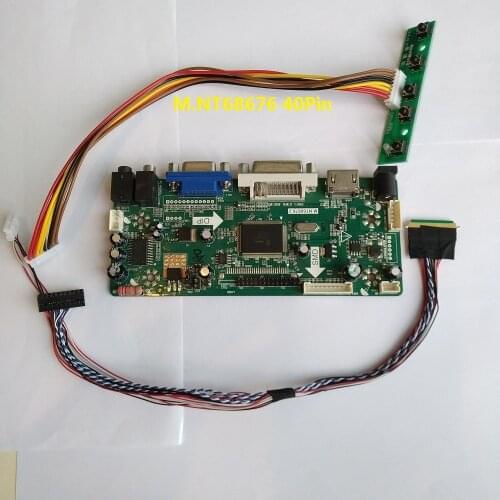 HDMI controller board LED kit diy for 40pin B156RW01 V1 1600*900 screen monitor audio LCD M.NT68676 VGA DVI driver board 2019