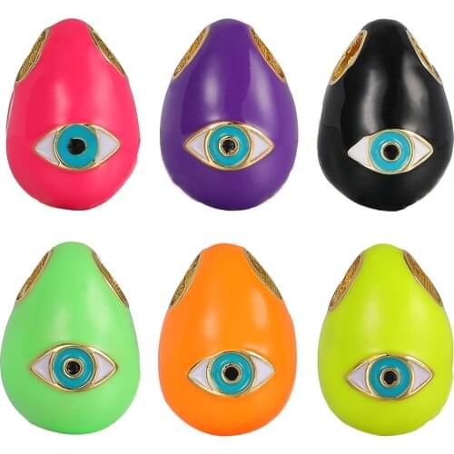 Cute Greek Eye Fluorescent Color Pendants Evil Eyes Beads Charms For DIY Jewelry Accessories Necklace Bracelet Making Supplies