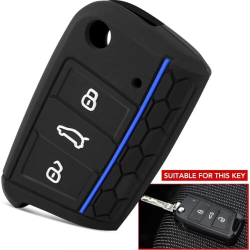 Hot silicone car key cover case shell fob For Volkswagen VW Golf 7 mk7 Skoda Octavia A7 for SEAT Leon Ibiza 3 Car-styling