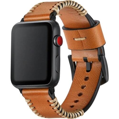Leather Band For Apple Watch Strap Series 1 2 3 4 5 6 SE Sport Loop Bracelet Correa For Iwatch 38mm 42mm 40mm 44mm Accessories