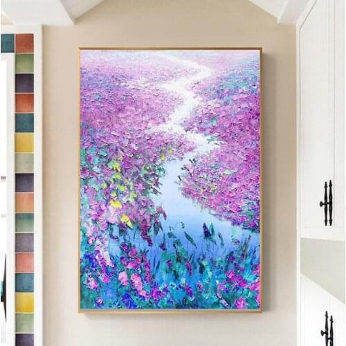 Hand-Painting Abstract Scenery Knife Painting For Home Decor Art Wall Oil Painting