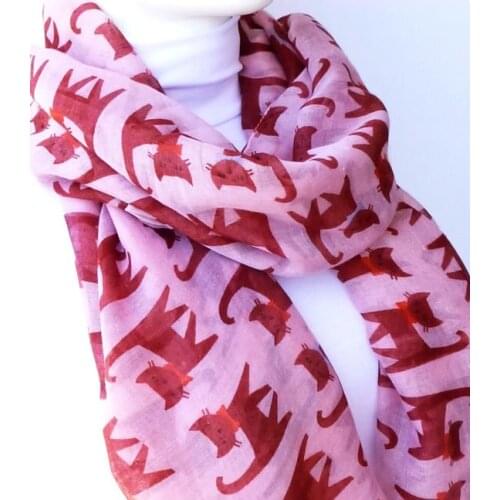 Cat Patterned Scarf, Shawls, Scarves, Women Fashion Accessories, Summer Scarf, Spring Scarf, Gift Ideas For Her For Mom