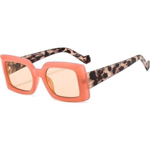 Candy Multicolor Square Sunglasses Retro Women Leopard Amber original Sun Glasses for Women Brand Trendy Sunglass Oculos UV400