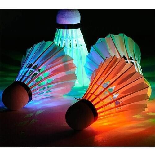 LED Glowing Badminton Ball Set Outdoor Indoor Yard Game Illuminous Shuttlecock Kit Sports Goods