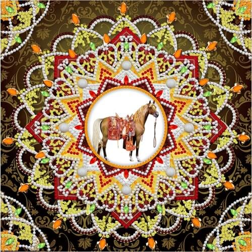 Glow In Dark Horse In Flower 5D Luminous Canvas Art Diamond Painting Craft Partial Round Drill Rhinestone Embroidery Resin Gift