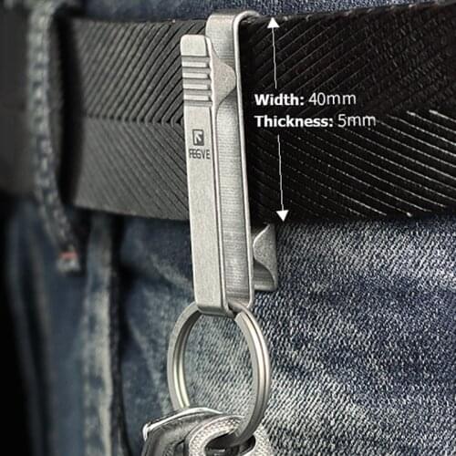Titanium Simple Keychain Luxury Car Key Ring Waist Hanging Buckle Belt Carbine Super Lightweight Key Holder for Man Best Gift