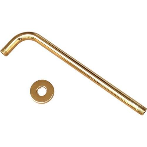 Golden Color Brass Wall Mount Shower Head Extension Pipe - 12" Long wall cover - Shower Arm 2sh102
