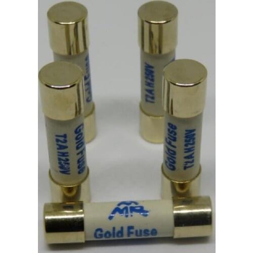 Silver Plated Gold Fuse Slow Melting HIFI FUSE 250V T1A 2A 3.15A 4A 5A 6.3A 10A For AMRHIFI CD Dimensions:5*20mm
