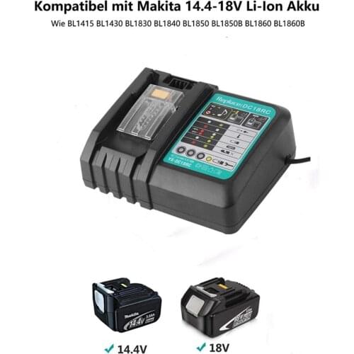 Battery Charger For Makita 14.4V 18V battery BL1830 Bl1430 DC18RC DC18RA EU Plug 3A 1A charger can choose FREE SHIPPING